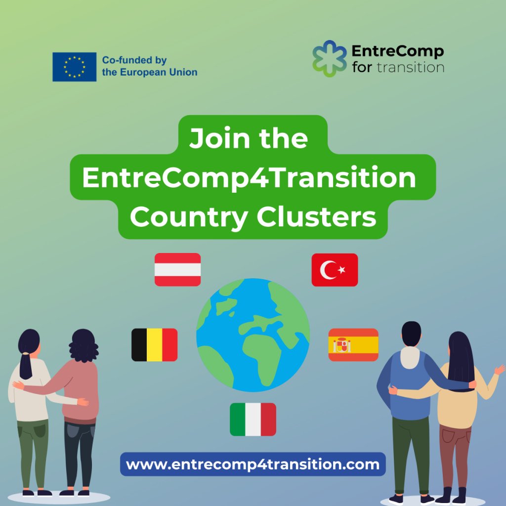 Join the @EntreComp4T Country Clusters! 🇦🇹 🇧🇪 🇮🇹 🇪🇸 🇹🇷 ✅Whether you are from a VET school, education institution, business, public administration, community organisation or a research background, they will be delighted to have you join them! 👉 bit.ly/EC4TCountryClu…