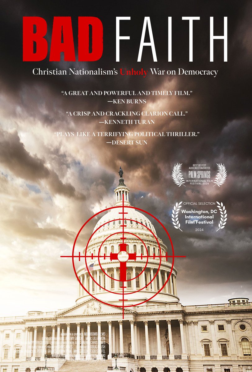 My good friend, filmmaker Steve Ujlaki has a film opening 4/5 in NYC at the Cinema Village. Bad Faith tells the disturbing story of the rise of christian nationalism in US and how some are perverting religion to achieve their political goals. Info here: cinemavillage.com/Now-Playing/ba…