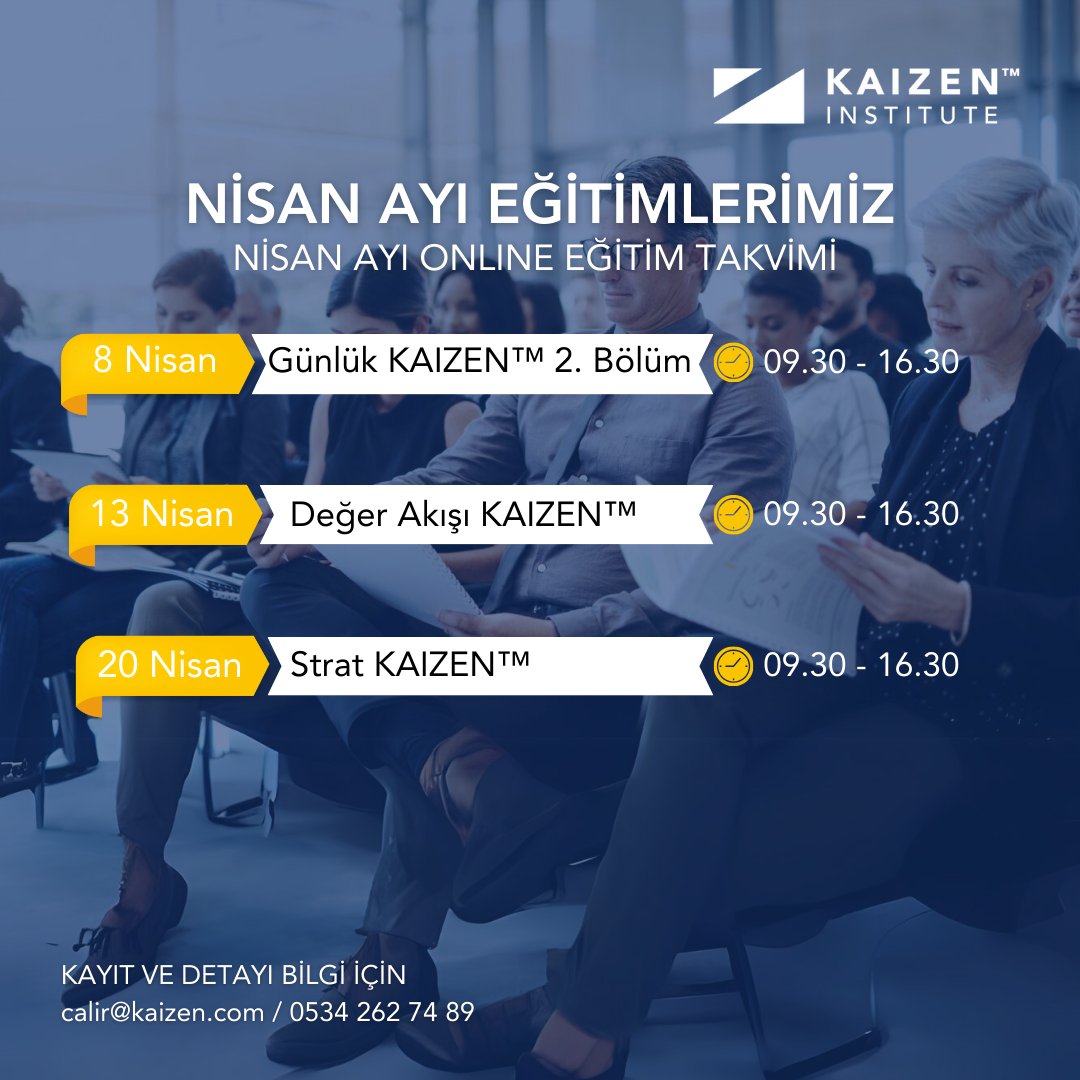 Nisan Ayı - Sertifikalı Kaizen Eğitimleri (Online, Canlı Anlatımlı)

Eğitim içeriği, kayıt ve program akışı detayları için: tr.kaizen.com

#kaizen #CANLI #egitim #Online