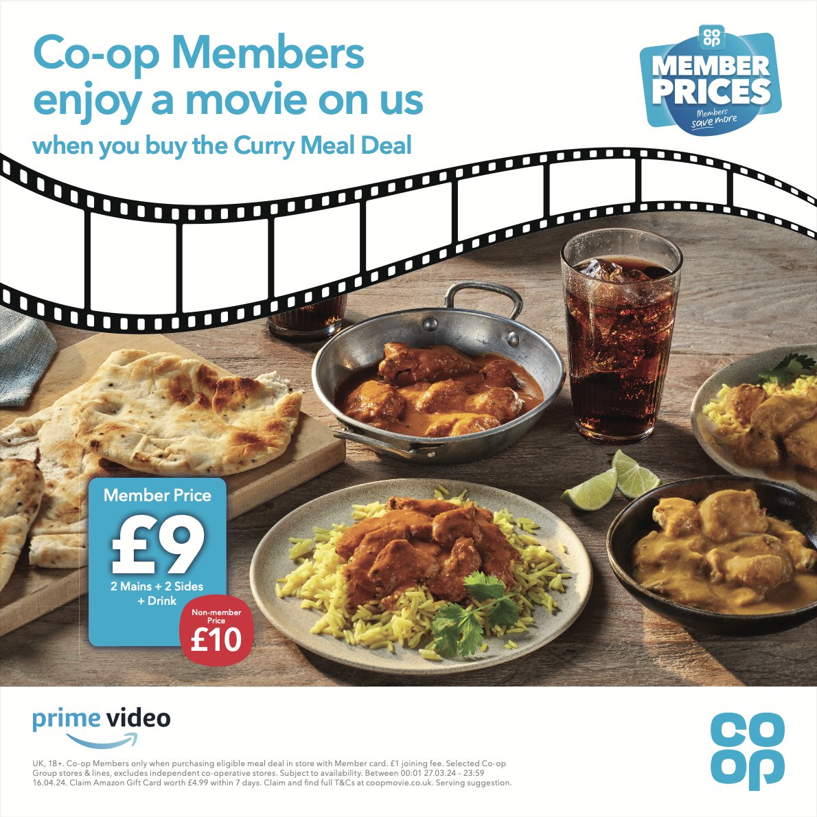 Co-op Members, grab the Curry Meal Deal in your local @coopuk store and enjoy a free movie on Amazon Prime 🥘 🎥 Find out more 👉 coop.co.uk/products/deals….