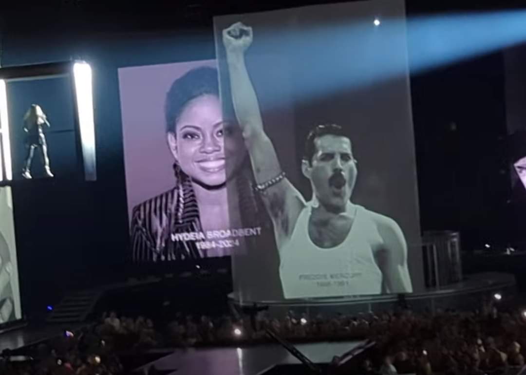 During the @Madonna concert last night in Atlanta, @HydeiaBroadbent was included in the collage of those lost to AIDS. The beloved activist died only a few weeks ago.