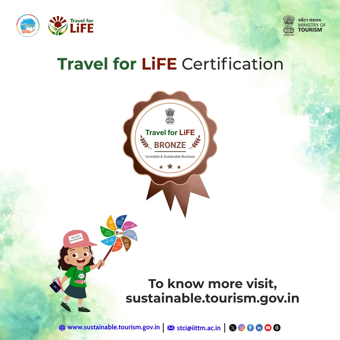 The Travel for LiFE bronze certification aims to identify, assess and reward tourism businesses and other entities that meet basic sustainability criteria and parameters. This certificate requires submission of limited supporting documents to provide evidence for (1/2)