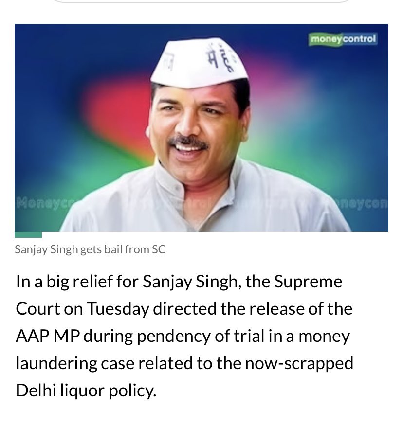 We welcome release of Sanjay Singh ji on Bail from the Supreme Court.