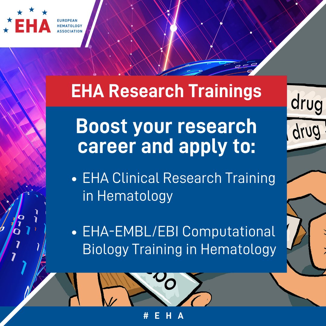 Take your #hematologyresearch to the next level with 2 new calls for #EHA research training programs: 🔎 Learn to run your own clinical trials with #CRTH 🔎 Dive into the data with #EHA-@EBItraining #CBTH2025 Apply now: eha.fyi/CRTH-2025 eha.fyi/CBTH2025