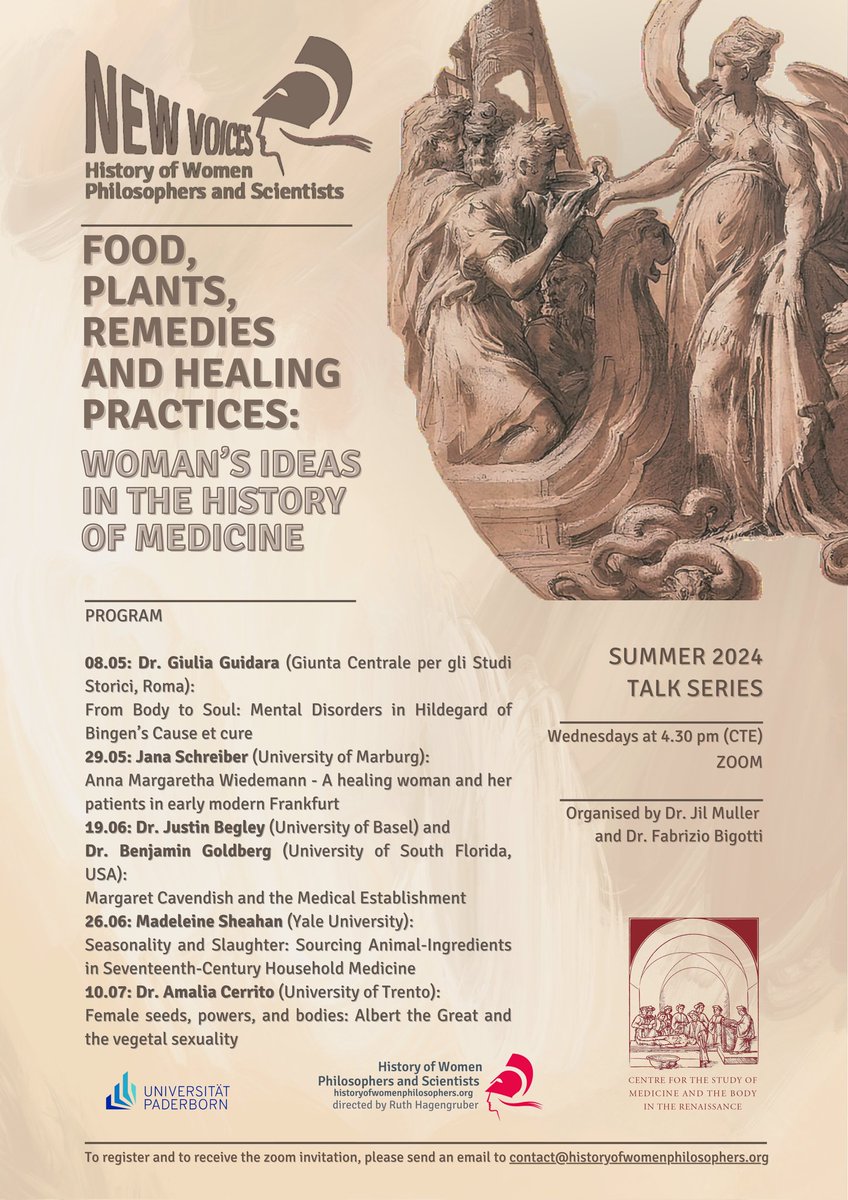 Forthcoming WOMEN'S IDEAS IN THE HISTORY OF MEDICINE For the list of topics: csmbr.fondazionecomel.org/events/confere… #csmbr #womenhistory #paderborn #newvoices