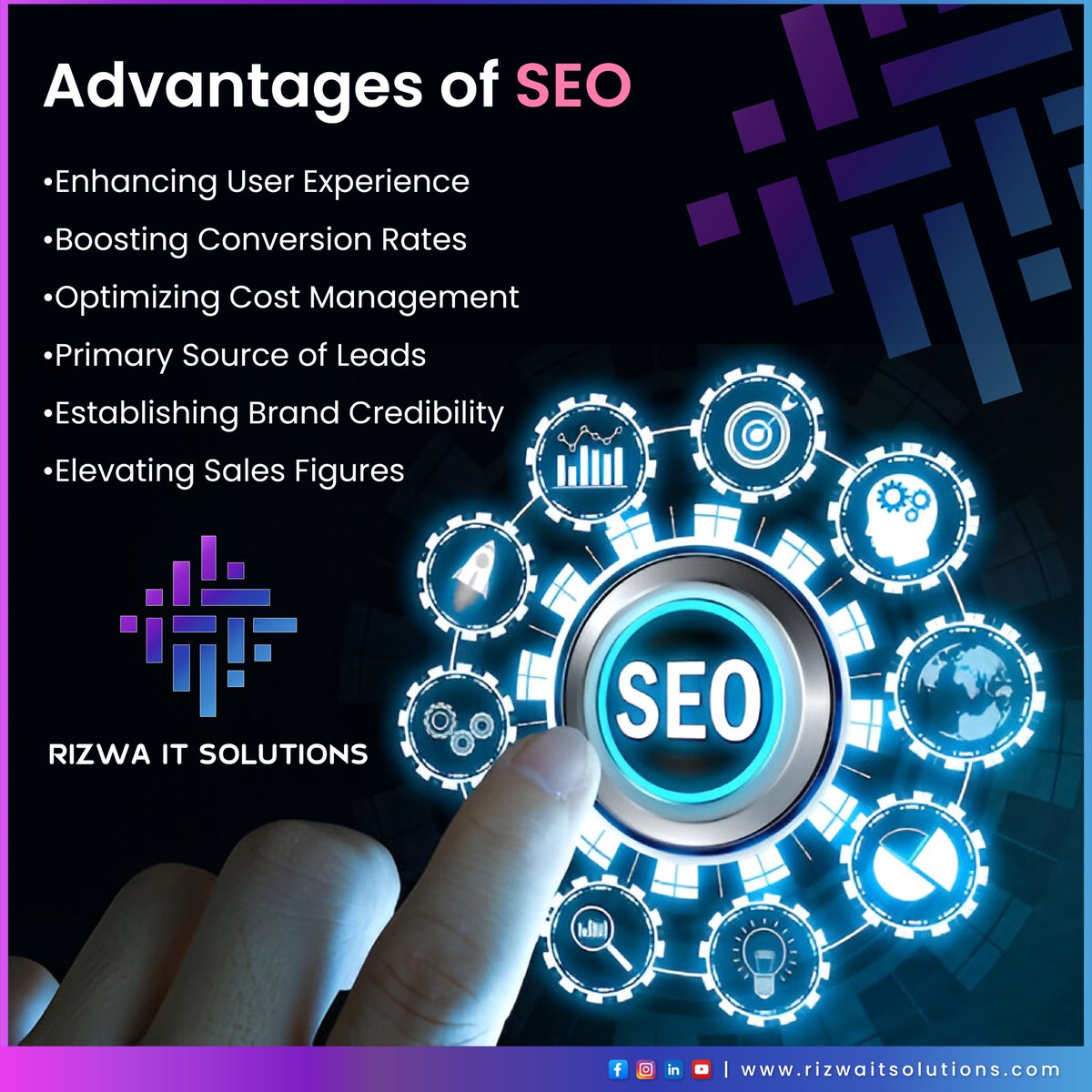 Boost your online presence with the incredible advantages of Search Engine Optimization! Enhance visibility, increase traffic, and dominate the digital landscape.
#SEO #DigitalMarketingTips #SEOAdvantages #SearchEngineOptimization #RizwaITSolutions #RIS #OnlineVisibility