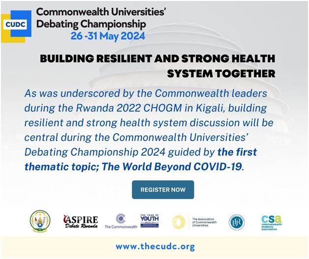 🎤 Discussions on building resilient and strong health systems beyond covid-19 will be central at #CUDC2024. 

Read more👇
➡️thecudc.org/spip.php?artic…, and endeavour to register your university debate team today via 👇
➡️thecudc.org/registration/