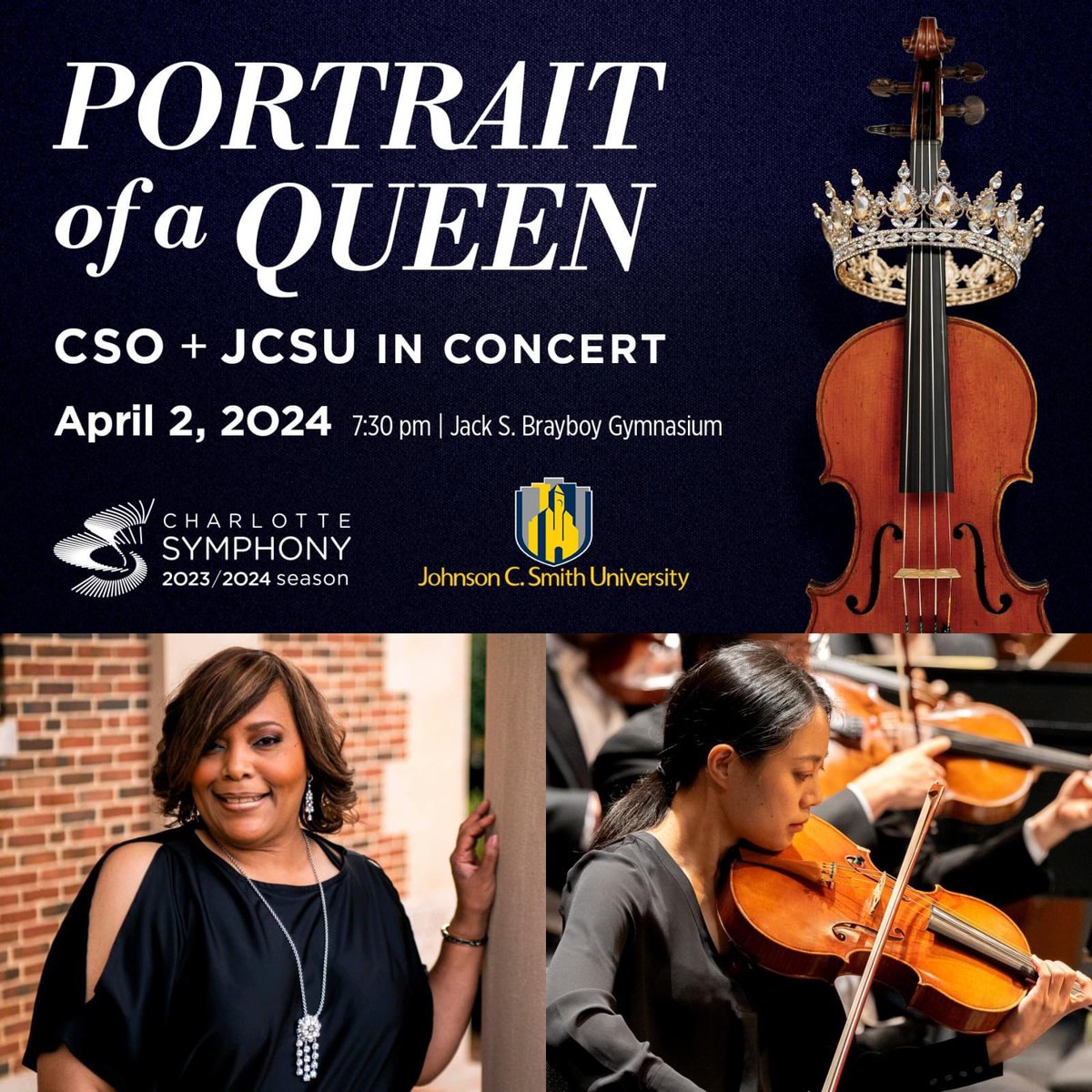 Tonight! April 2, the @CLTsymphony returns to Johnson C. Smith University for another collaboration with the JCSU Concert Choir! This inspiring concert features works by Moses Hogan, Carlos Simon, & more. Get tickets >> bit.ly/cso-jcsu2