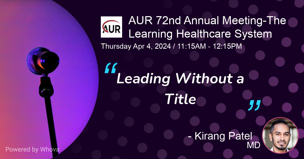 So excited for my talk during the “Stepping Into and Out of #Leadership” session at #AUR24! Hope to see y’all there! 🤩