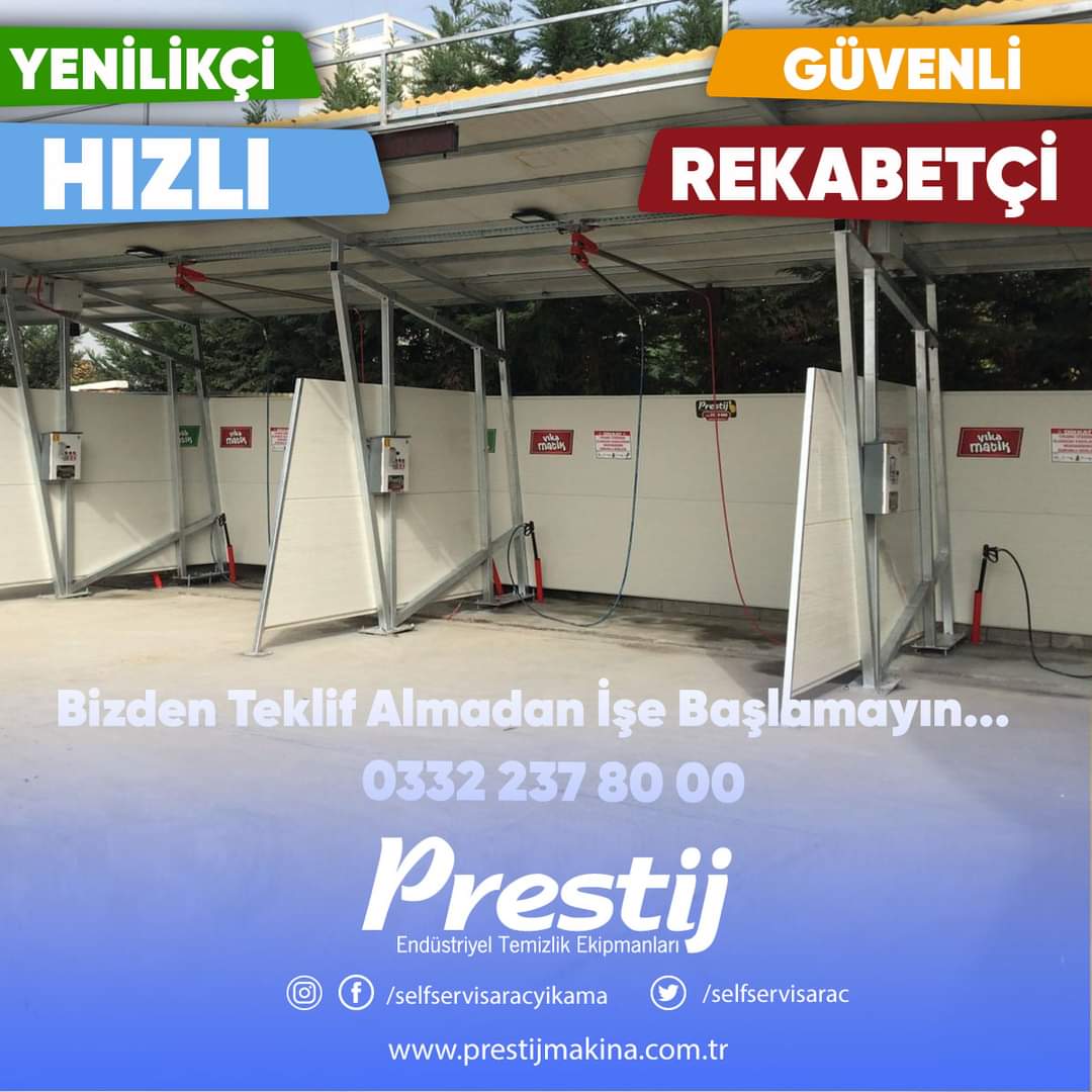 ÜRETİCİ FİRMA
Bizim işimiz olduğu bilinciyle işimizi severek yapıyoruz.
Bizden Teklif Almadan İşe Başlamayın...
WhatsApp : 0 533 300 57 57
iletişim: 0332 237 80 00

#konya #prestijmakina #otoyıkama #selfservis #araçyıkama #dinlenmetesisleri #shell #Hypco #merkezisistem #oto