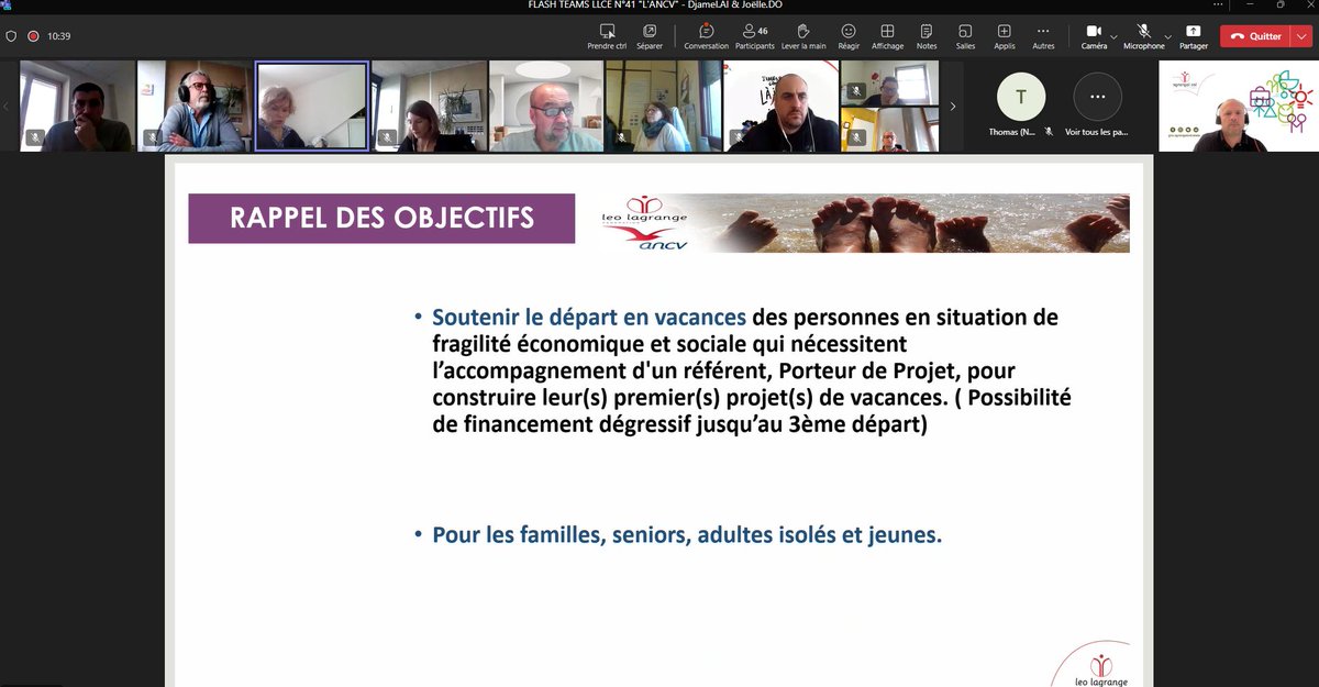 #FlashTeams <a href="/LeoLagrange/">Fédération Léo Lagrange</a> <a href="/ANCVacances/">ANCV</a> aujourd'hui pour nos directions de sites LLCE et les DTA des autres régions. Belle occasion de rappeler les fondamentaux : objectifs, procédures, critères, orientations… #DépartVacances #Famille #Jeunesse