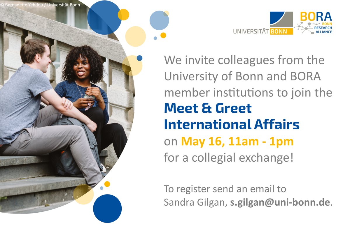 👉Do you work in international affairs (management or administration)? 👉Do you deal with all matters relating to international employees, guests, welcome services and the like? Then we cordially invite you to a collegial exchange with colleagues👥from the @BORA_network @UniBonn!