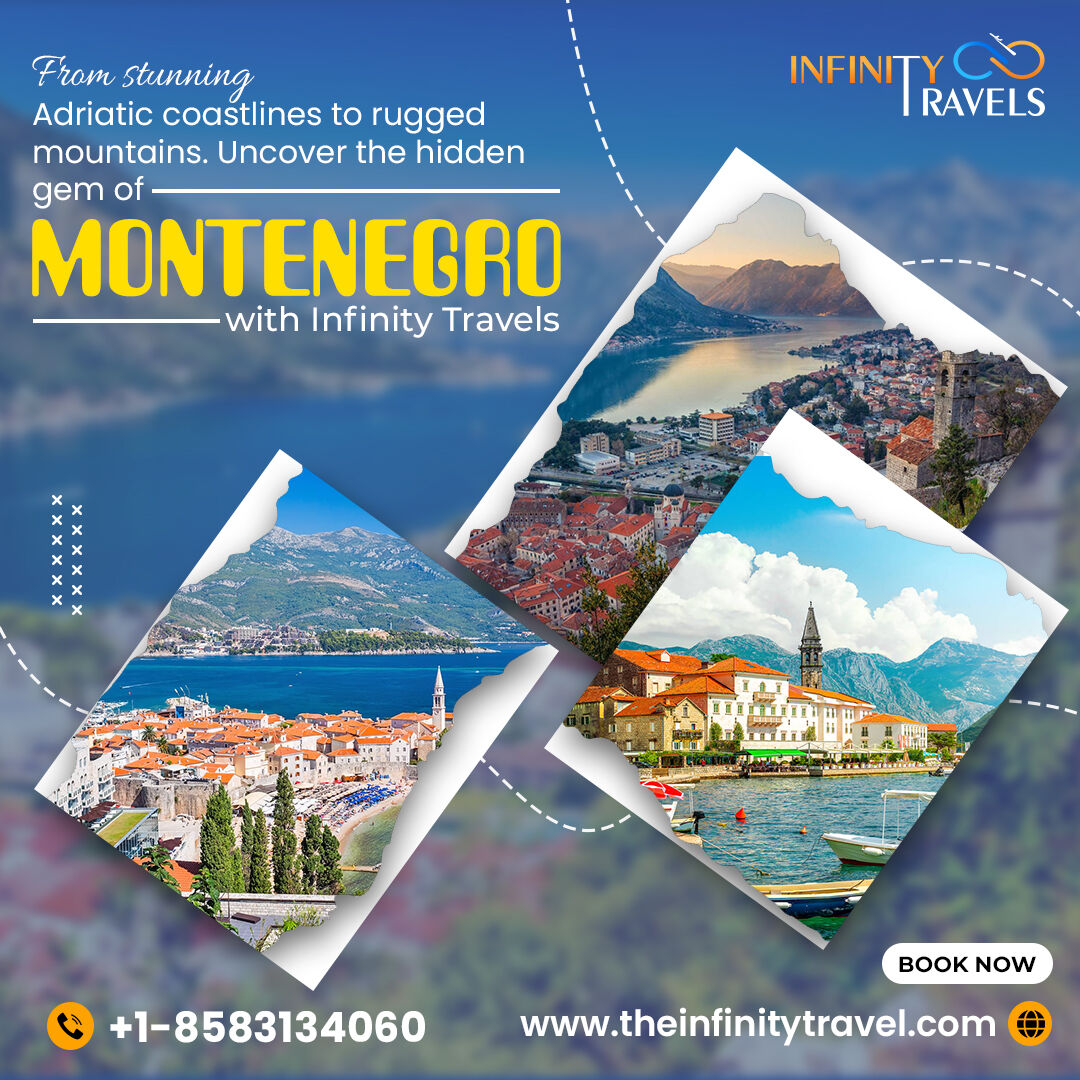 From stunning Adriatic coastlines to rugged mountains.⛰️✈️ Uncover the hidden gem of Montenegro with Infinity Travels. #Montenegro #InfinityTravel #MontenegroAdventure #FlyWithUs #Adriaticcoastlines #FlightsToMontenegro #InfinityTravels