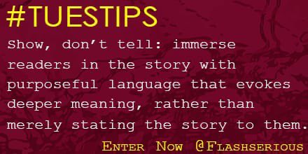 FlashSerious's tweet photo. Happy Tuesday folks!
Hope everyone had a lovely bank holiday weekend 😁
Here’s a tip that you probably remember from high school English class - the show don’t tell technique!
Keep those entries coming! ❤️
#WritingCommunity #SFFiction https://t.co/ajz3eQFMg2