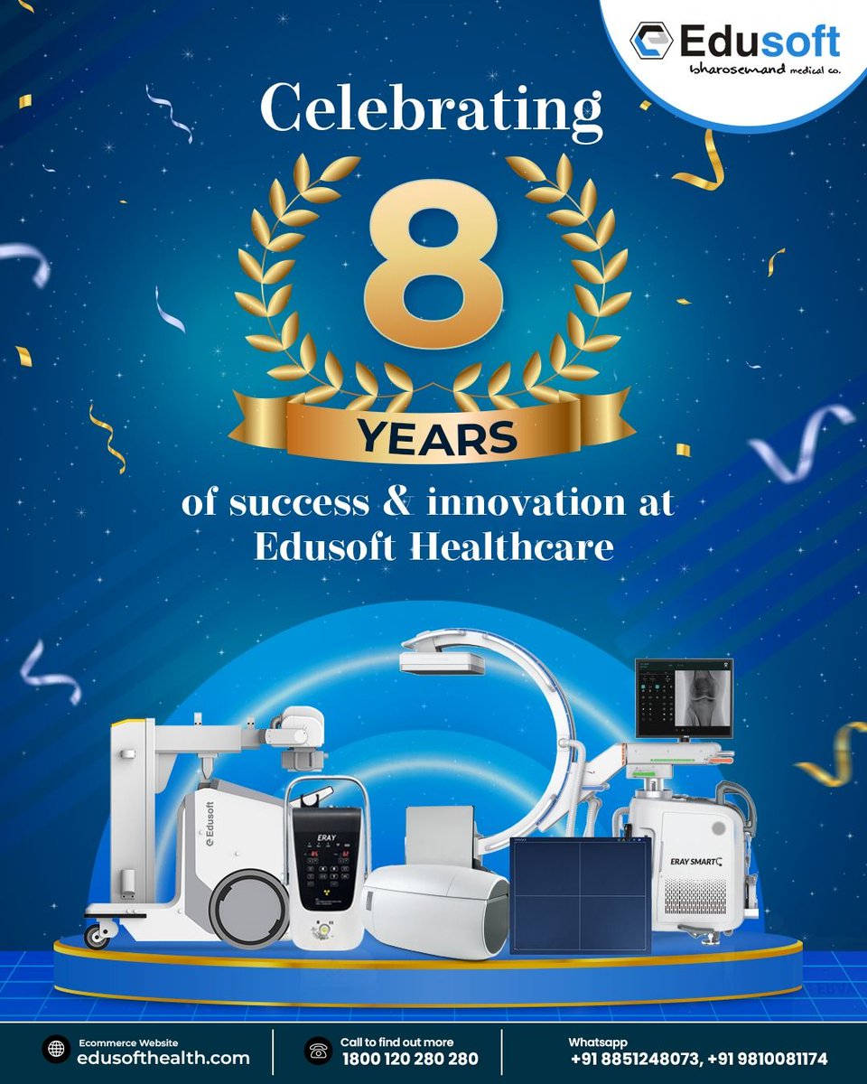 Edusoft_Health's tweet image. Celebrating a Legacy of Success and Innovation at Edusoft Healthcare! Here&apos;s to Many More Years of Growth and Excellence!
.
.
.
#AdvancedXRayMachine #XRayInnovation #xraysolution #success #growth #excellence #RadiologySolutions #XRayTech #MedicalTechnology #DiagnosticTools