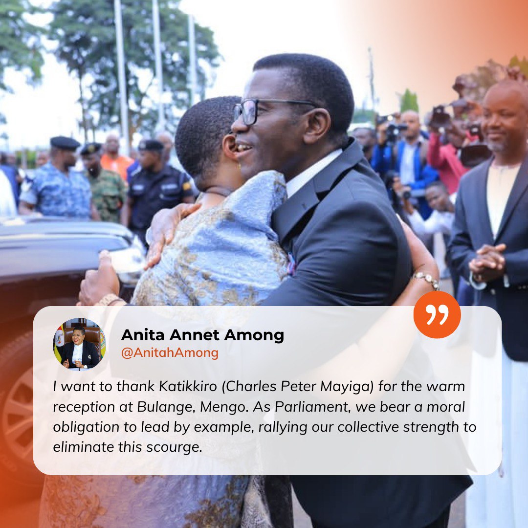 'I want to thank Katikkiro @cpmayiga for the warm reception at Bulange, Mengo. As Parliament, we bear a moral obligation to lead by example, rallying our collective strength to eliminate this scourge.' - @AnitahAmong #NEWS247