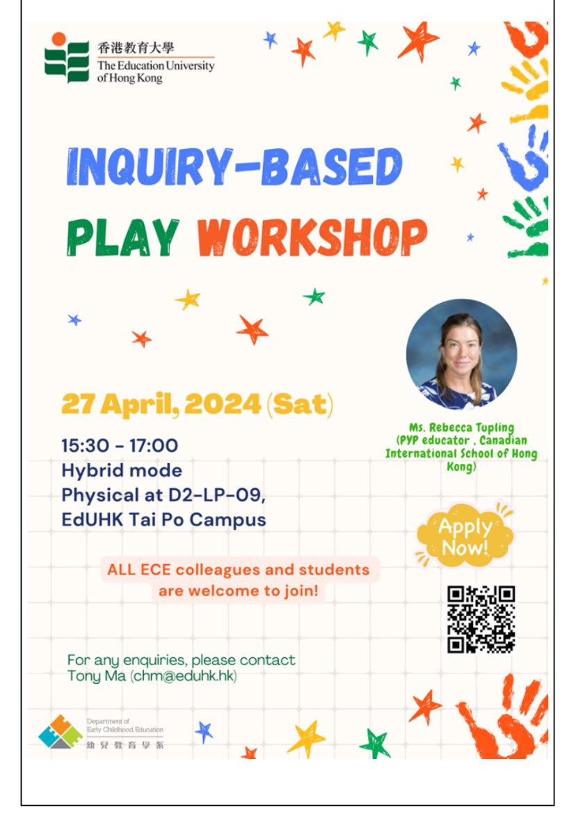 Looking forward to presenting later this month <a href="/ECE_EdUHK/">Early Childhood Education Department (ECE), EdUHK</a>. Thank you <a href="/Saxena_Anika1/">Dr Anika Saxena</a> for the invite. #playbasedlearning #earlyyearsadvocate #inquirylearning #lifelonglearner