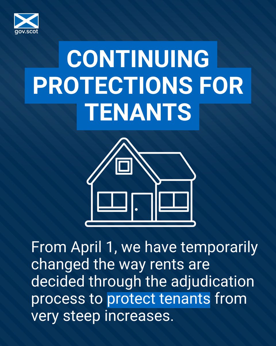 While the Housing Bill is considered by @ScotParl, we are supporting tenants in other ways. From April 1, we have temporarily changed how rents are decided. This will protect tenants as the temporary rent cap ends. See how this works with our calculator rentcalculator.service.gov.scot