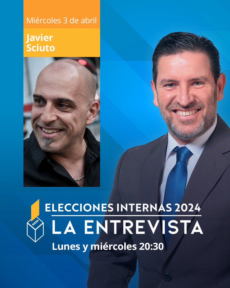 🗳️ 𝗘𝗹𝗲𝗰𝗰𝗶𝗼𝗻𝗲𝘀 𝗶𝗻𝘁𝗲𝗿𝗻𝗮𝘀 𝟮𝟬𝟮𝟰, nuevo ciclo de #LaEntrevista. 💬 Este miércoles recibimos a @SciutoDr, de Patria Alternativa. 📺 Lunes y miércoles 20:30 con @leoluzzi por @canal5uruguay. 📻 Transmite en vivo @radiouruguayuy.