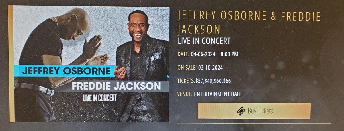 Hey! Looks like I'll help you win tickets to see Jeffrey Osborne with Freddie Jackson this Saturday at Soaring Eagle Casino. Listen this afternoon on Stacks 92.1  for your chance to win.