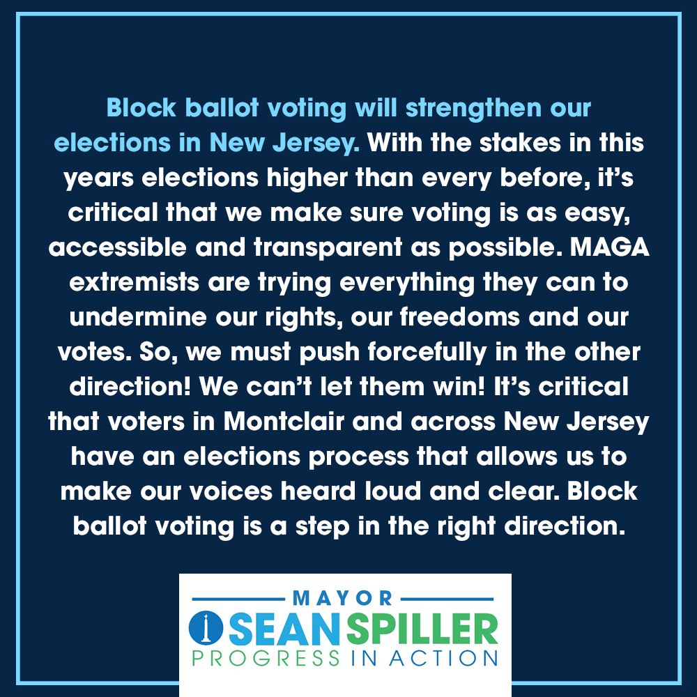 Block ballot voting will strengthen our elections in New Jersey. With the stakes in this years elections higher than every before, it’s critical that we make sure voting is as easy, accessible and transparent as possible.