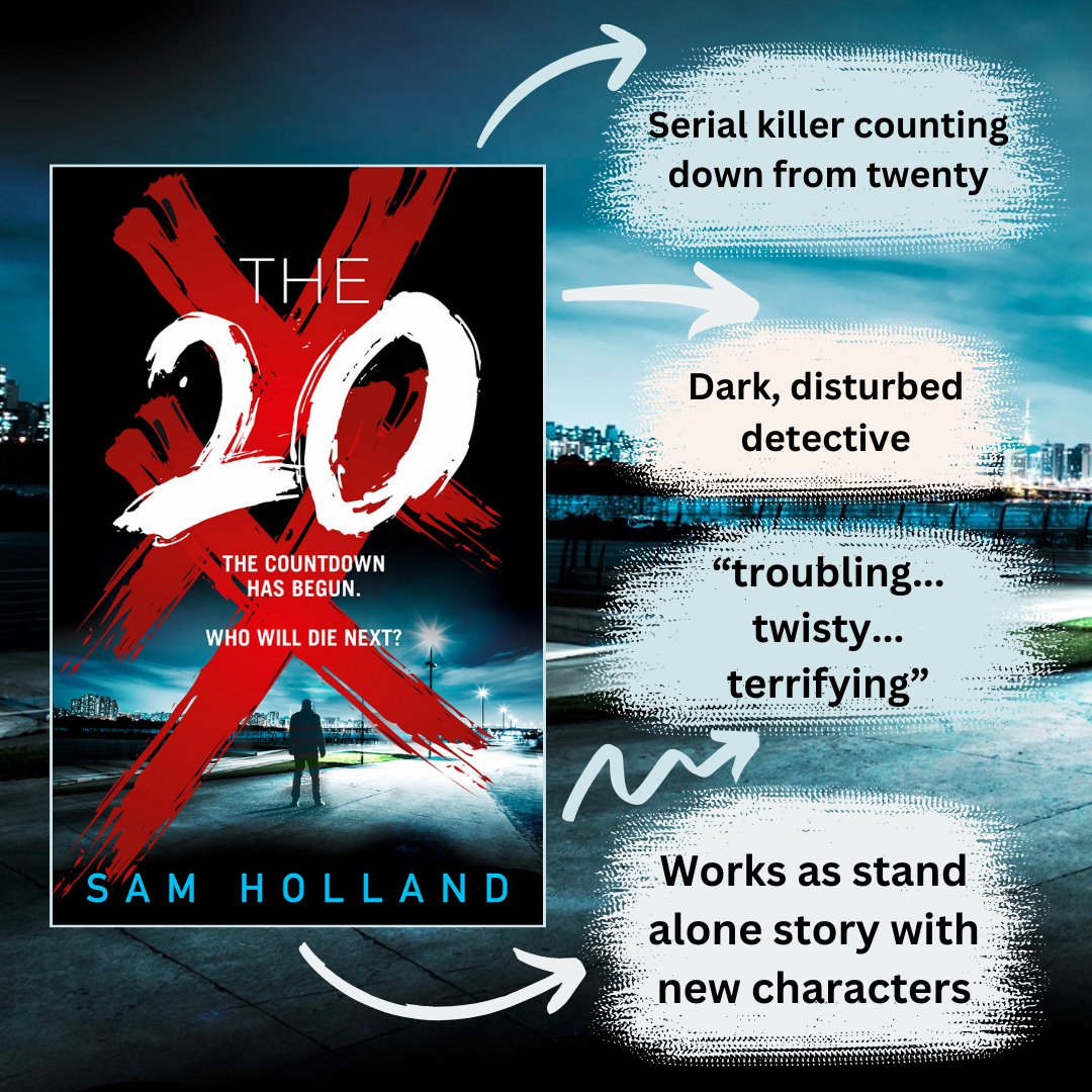 Following on from yesterday's post about #TheEchoMan, here is a bit more about the second in the series: #TheTwenty. Adam and Jamie are still two of my favourite characters - with a bromance to rival even the closest romantic relationship. 
#serialkiller #crimefiction  #newbook