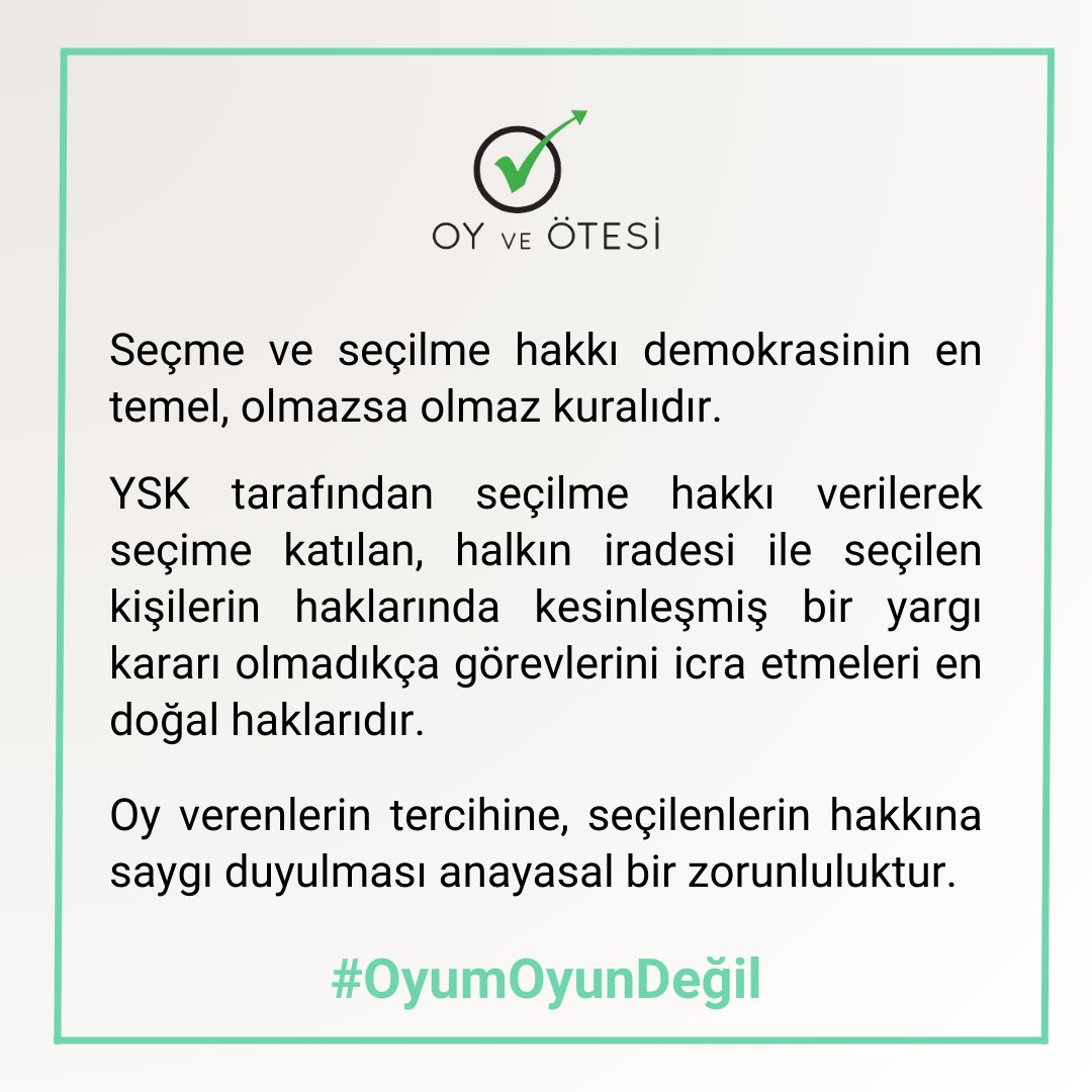 #OyumOyunDeğil #OyVeÖtesi