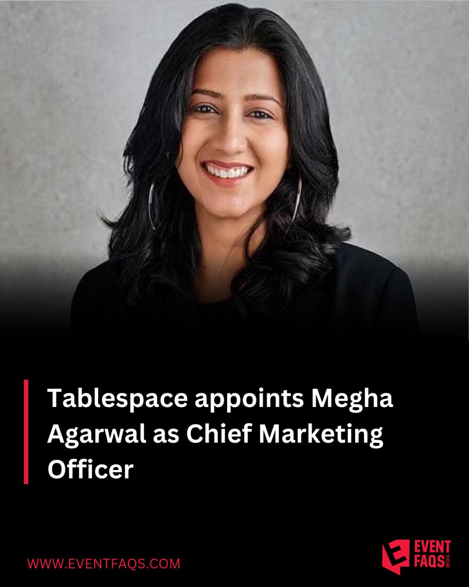 Megha will spearhead Tablespace's brand-building, marketing, and growth initiatives as the company enters its next expansion phase. eventfaqs.com/news/ef-20366/…