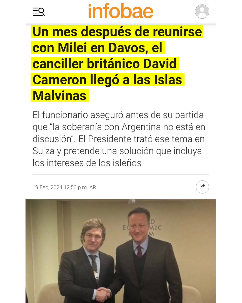 alferdez's tweet image. El reclamo argentino por la soberanía sobre las Islas Malvinas debe ser una política de Estado indiscutida. 

La reciente visita del canciller británico a las Islas Malvinas, constituyó una ofensa directa a nuestra soberanía.  Tamaña ofensa no puede ser ignorada.  

Hay dos…
