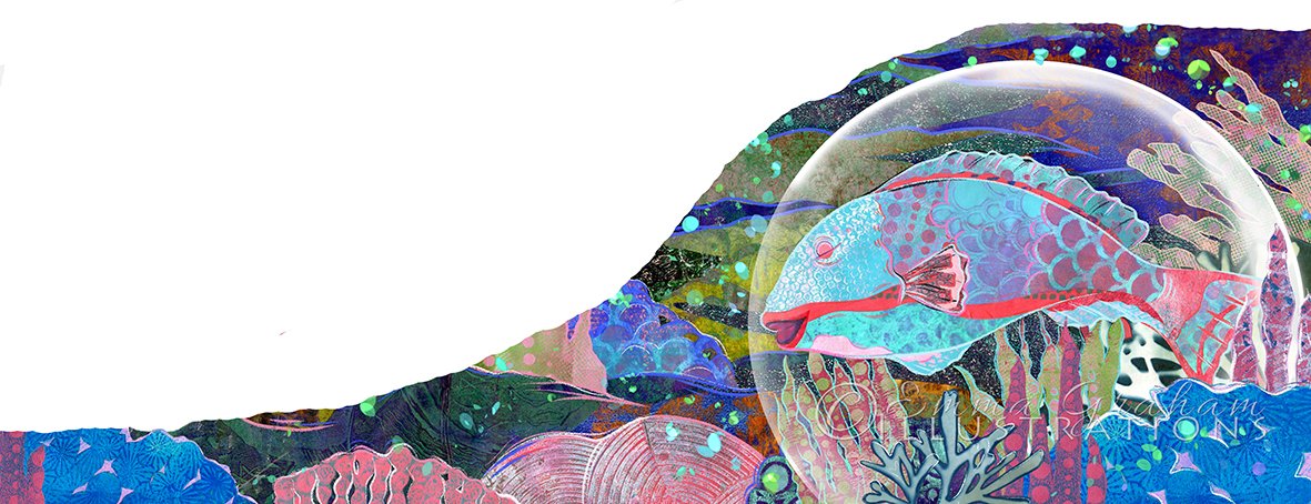 I have been experimenting some more with #collage #geliplateprints and #digital for a new story for children. #kidlitillustration #kidlitart #childrensillustration #illustrator #parrotfish #sleep egrahamillustrations.co.uk