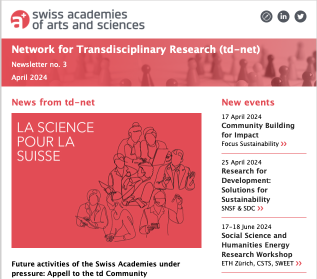 New Month, New td-Info We're already getting positive feedback about the rich content on #transdisciplinary research. Have you had a chance to check it out yet? ‼️Please let us know what you think so we can continue to improve‼️ go.transdisciplinarity.ch/TD-Info