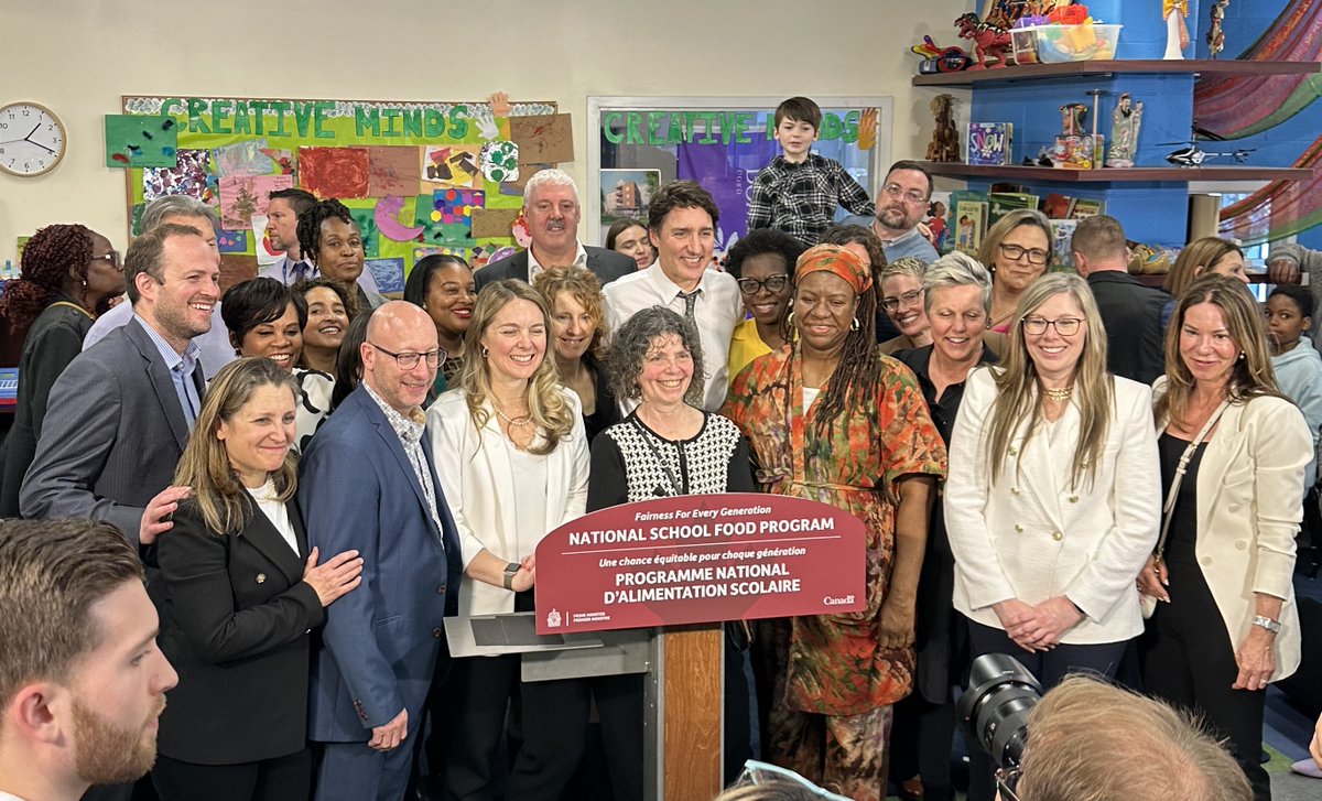 Yesterday, PM @JustinTrudeau announced Canada’s first National School Food Program. This significant federal investment of $1 billion over five years will provide meals to 400,000 more children every year. “By investing in this program, the federal government is demonstrating…