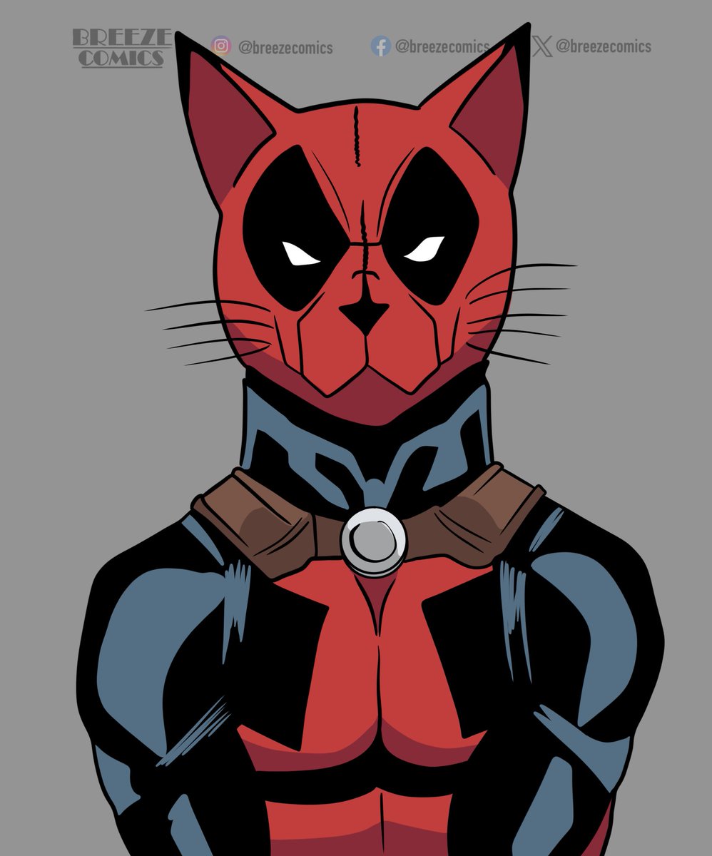 Deadpool Cat…#art #artist #artwork #digitalart #comicart #comic #comicartist #deadpool #cat #deadpoolcat #marvel