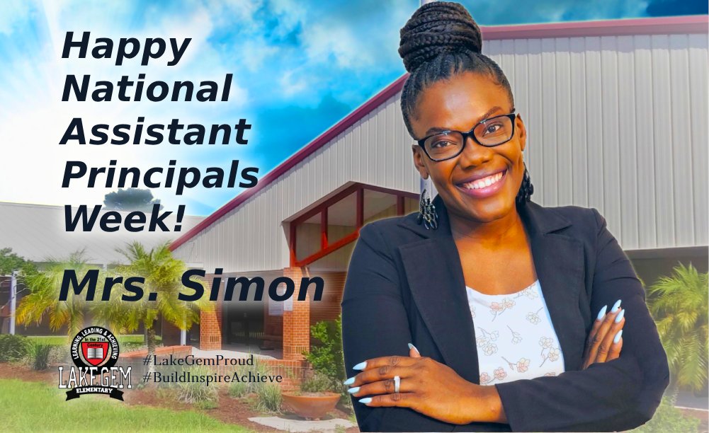 We are so #LakeGemProud of our very own Mrs. Simon, during this, the #NationalAssistantPrincipalsWeek!

Thank you for all that you do!

#lakegemproud
#BuildInspireAchieve