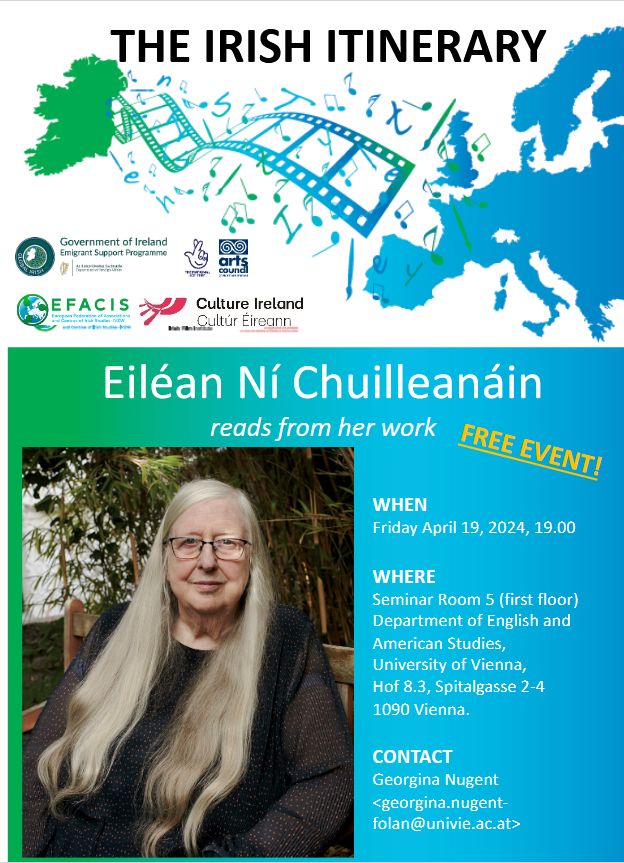 A rare chance to hear Eiléan Ní Chuilleanáin in Vienna!