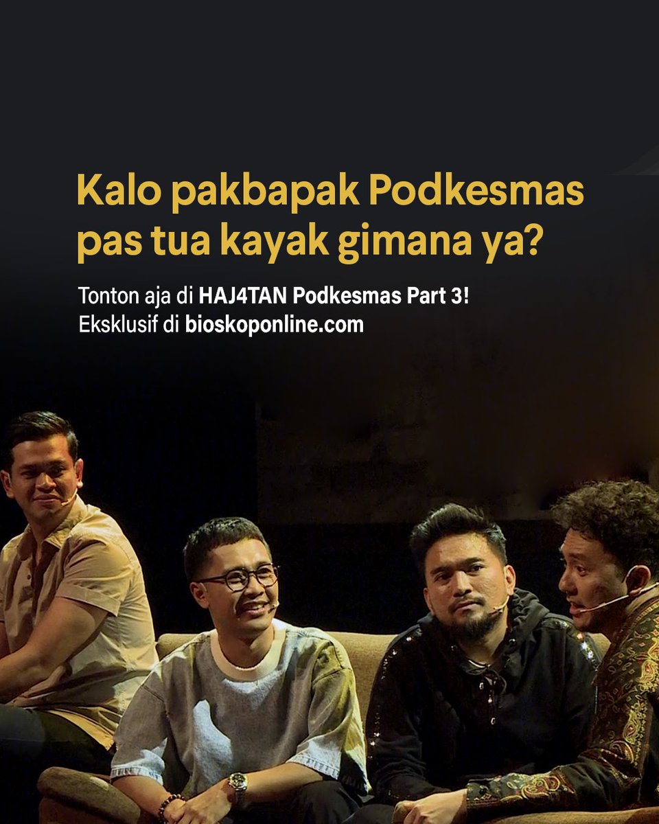 Kalo mau awet muda mending banyakin ketawa aja gaes. Tinggal nonton HAJ4TAN @podkesmas di bioskoponline.com nih, acara komedi spesial dari @suryainsomnia, @omeshomesh, @imamdarto, dan @angganggok ✨ #HajatandiBioskopOnline #Podkesmas #BioskopOnlineFeatureFilm