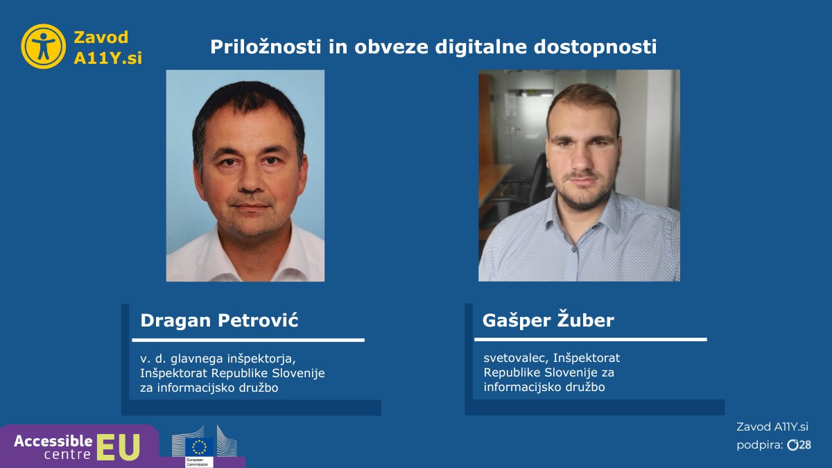 Na dogodku bo Dragan Petrović, skupaj s sodelavcem Gašperjem Žuberjem, spregovoril o pravnih zahtevah za realizacijo dostopnosti in metodah ter dobrih praksah za testiranje dostopnosti! Prijave zbiramo! 👉digitalnadostopnost.si/priloznosti-in… #DigitalnaDostopnost #dostopnost #a11y