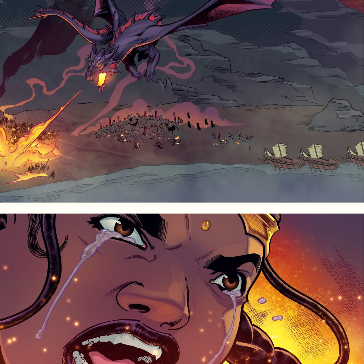 Sneak peek of THE RAGE OF DRAGONS Illustrated Edition colored endsheet WIP! Tweaks still happening, like the Ingonyama being a little too big.

Project goes live Thursday! Sign up for a launch reminder right now by following the link below!

kickstarter.com/projects/wrait…