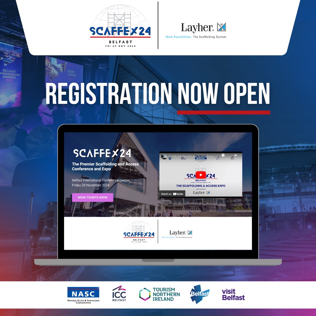 Book your space at this year’s biggest event within the scaffolding and access sector – SCAFFEX24. Registration is now OPEN for the event which is being held on Friday 29 November 2024 in Belfast. More information about the event and who is already signed up to support the…