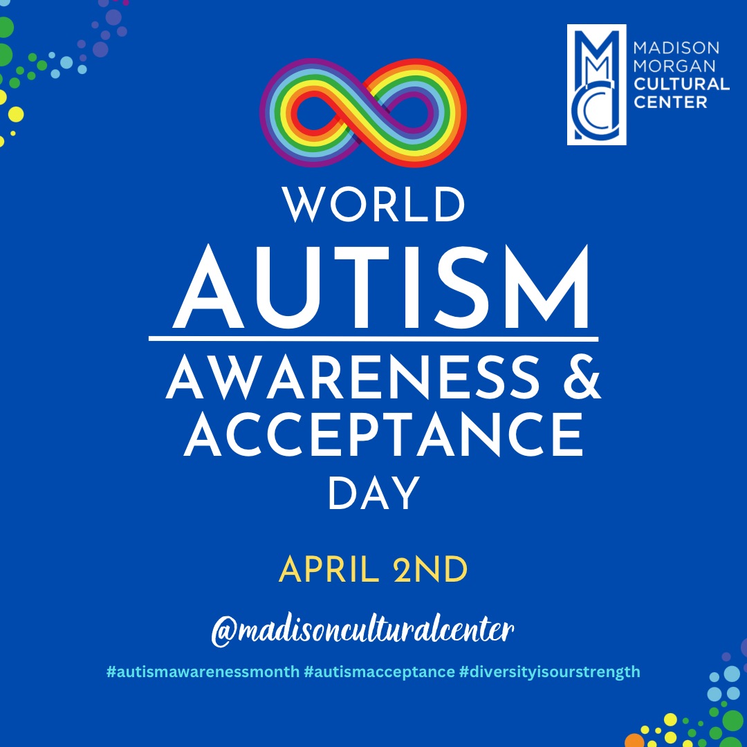 Today is World Autism Awareness and Acceptance Day. We appreciate the diversity of our community and hope to bring an accessible experience to our visitors. #worldautismday #accessiblemuseum #accessibleart #autismacceptance #autismawarenessmonth #diversityisourstrength