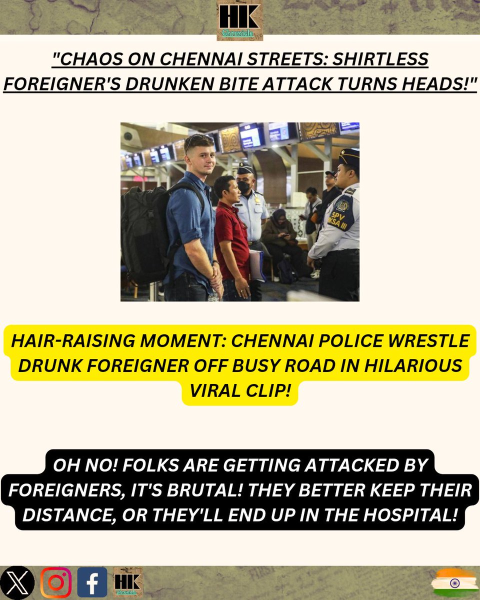 'Foreigners on a rampage in Chennai! 🤯 Better start practicing your ninja moves or invest in some bubble wrap! #ForeignerFiasco #ChennaiChaos'
