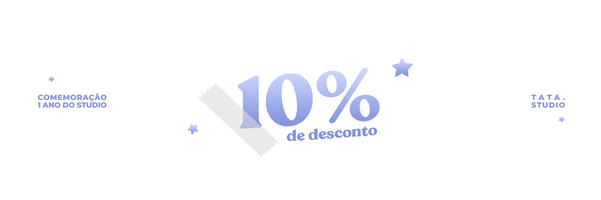 1 ANO DE TATA STUDIO!✨ O projeto está completando um ano, e com isso há um desconto de 10% em qualquer pedido! VÁLIDO ATÉ O FINAL DO DIA!!