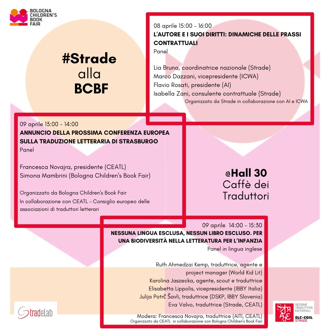 Anche quest’anno #Strade sarà presente alla @BoChildrensBook che si terrà dall'8 all'11 aprile alla fiera di Bologna. Il programma completo è disponibile sul sito della BCBF bolognachildrensbookfair.com/eventi/program… 1/4