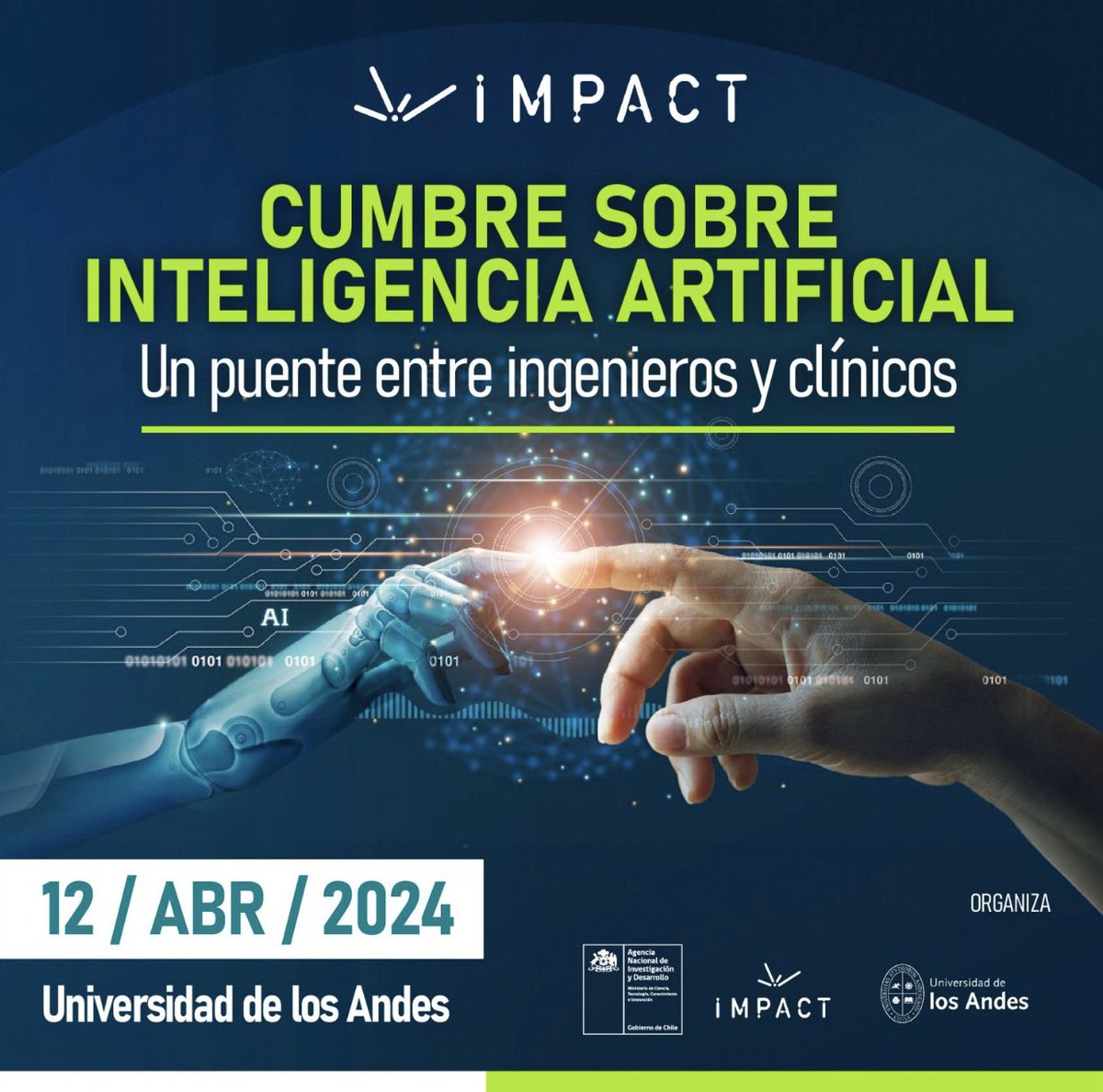 Hablemos sobre #Inteligencia_Artificial en #Medicina... pero sobre todo, hablemos sobre lo que estamos haciendo en #Chile en #IA aplicada a la salud de las personas. 📍Universidad de los Andes