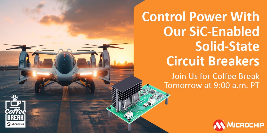 Reduce risk through reliability and accelerated development with active circuit protection. Get the details on our SiC-enabled solid-state circuit breakers during Coffee Break on Wednesday, April 3, 2024, at 9:00 a.m. PT. RSVP mchp.us/4auVKjA. #SolidState #CircuitBreakers