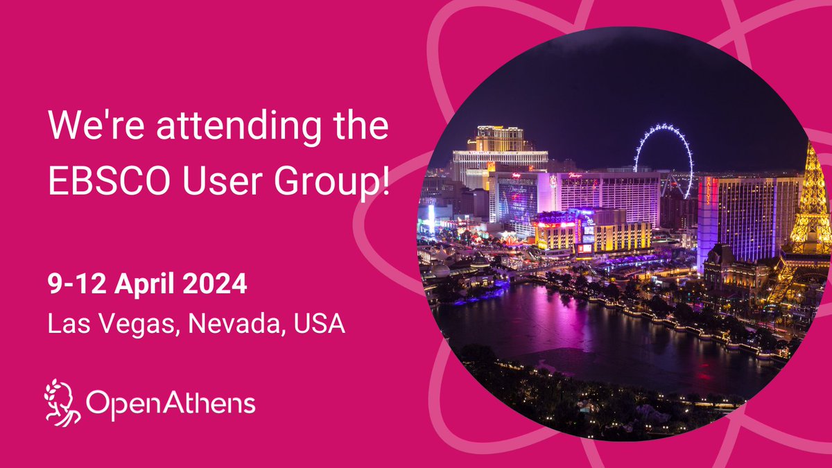 We're exhibiting at the 2024 EBSCO User Group in Las Vegas, Nevada next week! Will you be there? Come and say hello to James Edwards, business development manager, during the event to hear about all things @OpenAthens! Find out more: openathens.net/events/ebsco-u… @EBSCO