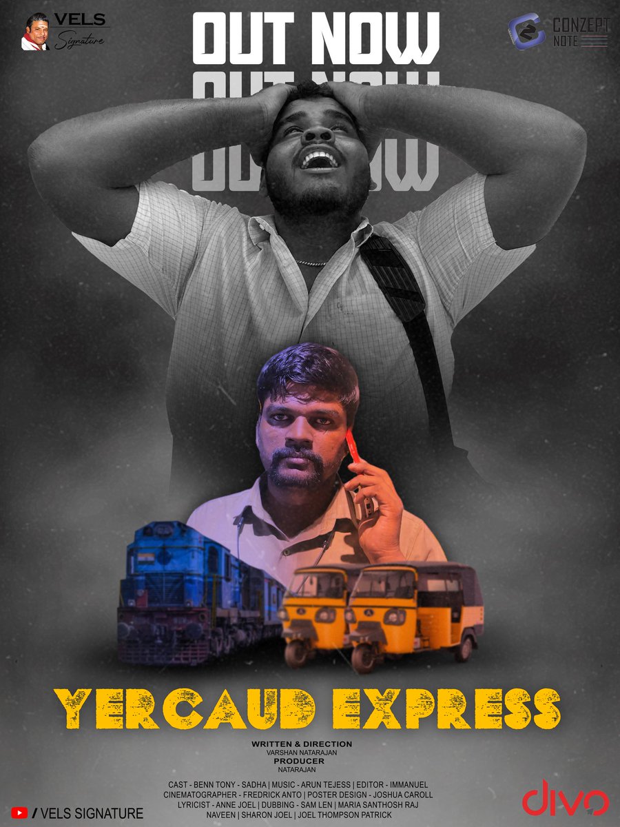 The wait is over!! Our @VelsSignature's next short film #YercaudExpress, is out now 🌟 ▶️ youtu.be/A0cywO034dY?si… Written & Directed by @varshan23_ 🎬 @ArunTejess @BennTony2 @ConzeptNoteOff @divomovies