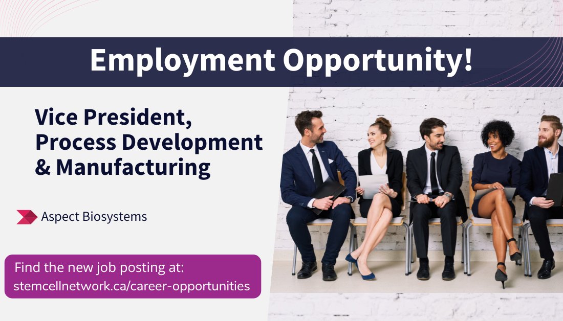 🚀 Exciting #JobOpportunity!

<a href="/aspectbiosys/">Aspect Biosystems</a> is hiring a VP, Process Development &amp; Manufacturing. Lead the strategy and execution of process development and manufacturing activities for our pipeline of Bioprinted Tissue Therapeutics.

Apply here. ➡️ boards.greenhouse.io/aspectbiosyste…