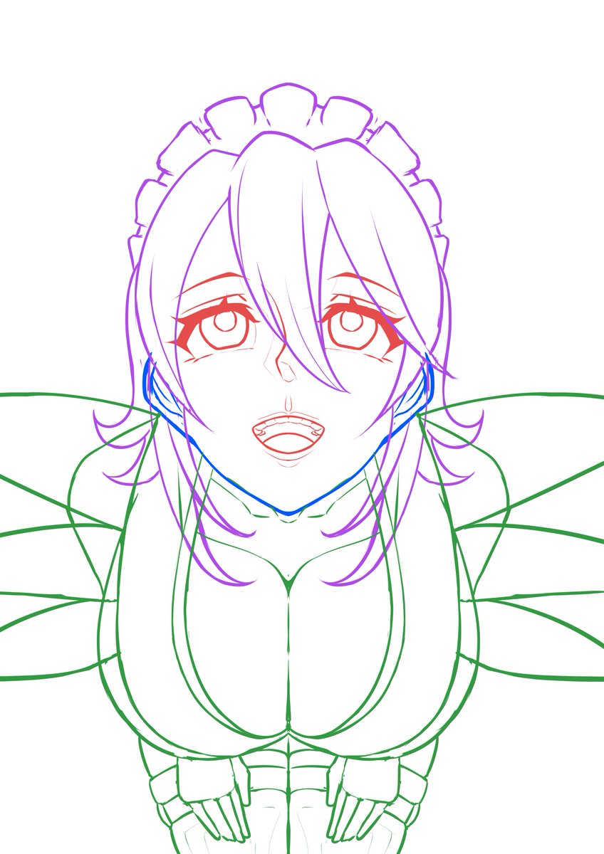 取り敢えずラフ出来たので明日線画なんですけど、
お目々をどっちにするか迷ってます。
一枚目だとしっかりこっちを見てるので構図的にリアリティあるんですが、二枚目の方が目(瞳孔)がしっかり見えるので可愛いって感じ。皆はどっちが良いんですかねェ? 