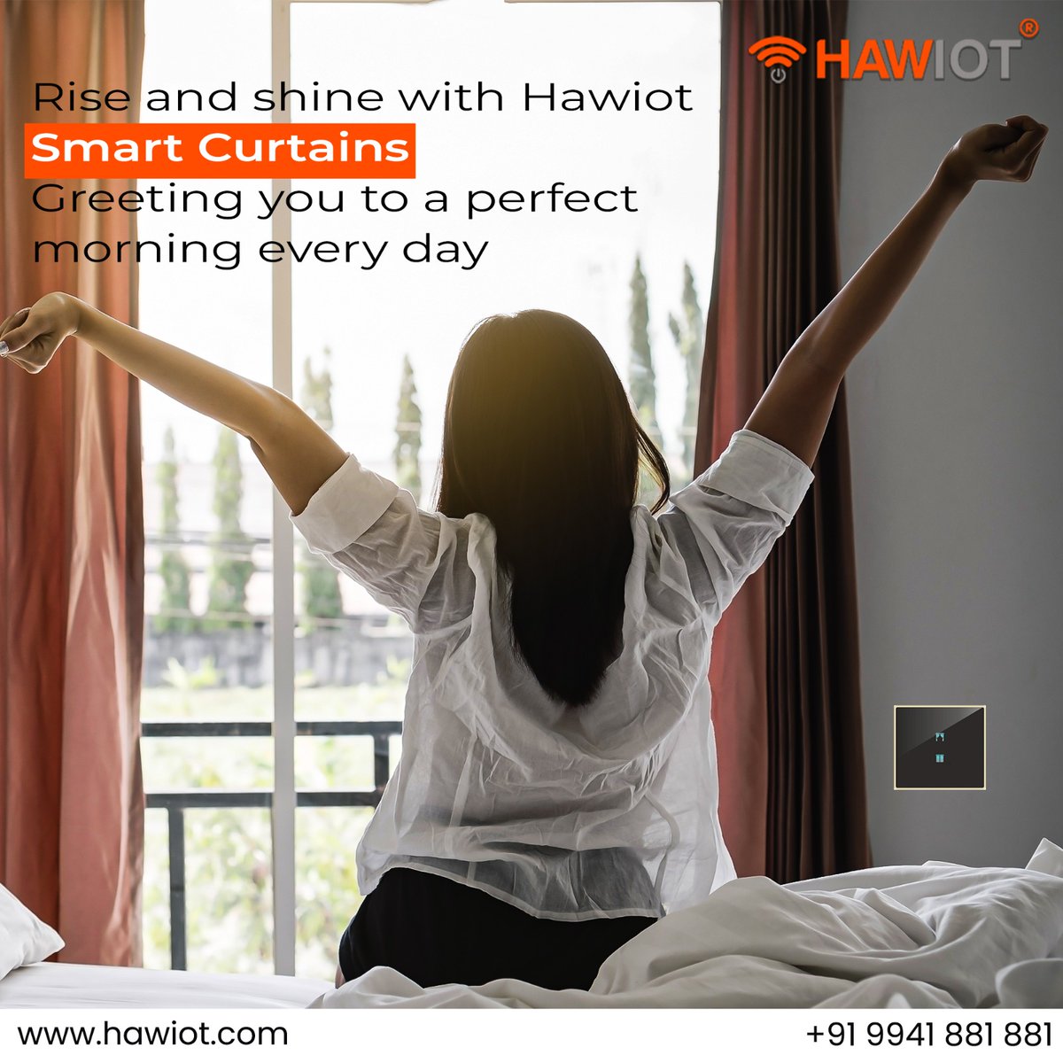 Step into a world of effortless mornings with Hawiot Smart Curtains, your personal sunrise orchestrator

Contact Us: +919941881881
.
.
.
#Hawiot #hawiotprivatelimited #smarthome #homeautomation #securehome #smartapp #controlyourhome #smartcurtains #curtains #smartcontrol #sm4dm